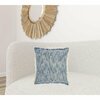 Homeroots 20 x 20 in. Blue & Ivory Abstract Pattern Throw Pillow 386319